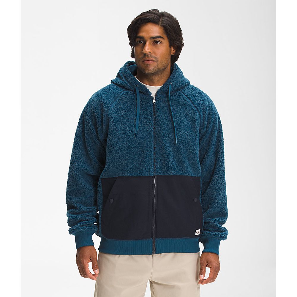 The North Face Fleece Full Zip Mens Australia - The North Face Ridge Blue (YAH-945172)